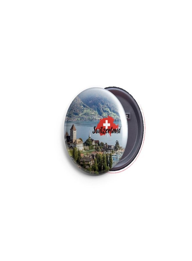 AVI 58mm Regular Size Metal Fridge Magnet Multicolor Interlaken Switzerland Europe Design MR8002501 - Image 1
